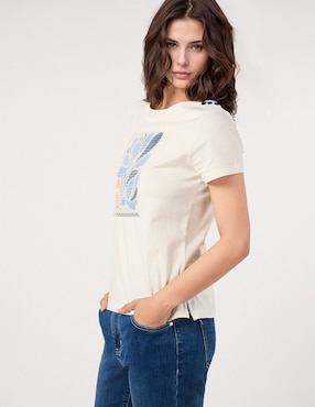 Playera manga corta Dándara cuello redondo para mujer