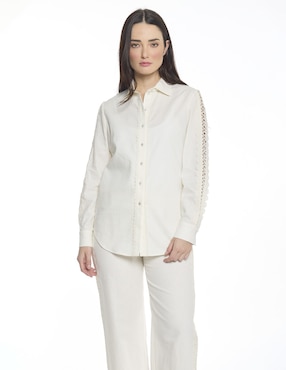 Blusa camisera Foley´s Hazel manga larga para mujer