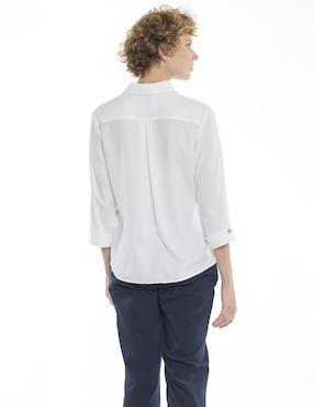 Blusa camisera Foley's Agathe manga 3/4 para mujer