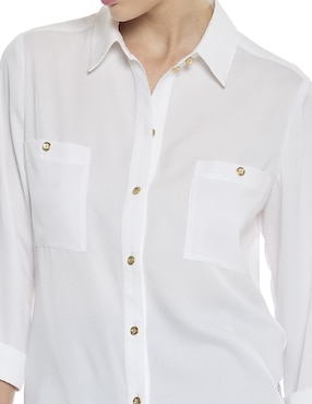 Blusa camisera Foley's Agathe manga 3/4 para mujer