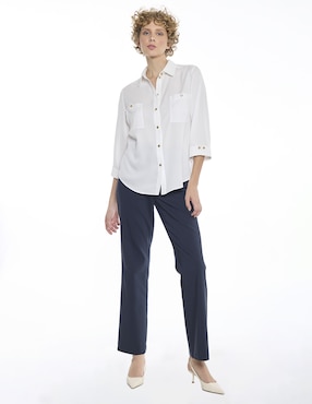 Blusa camisera Foley's Agathe manga 3/4 para mujer