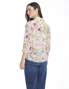Blusa camisera Foley's Esenciales manga 3/4 para mujer