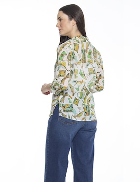 Blusa camisera Foley's Esenciales manga 3/4 para mujer