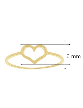 Anillo de corazón Horoz 10 k de oro pulido