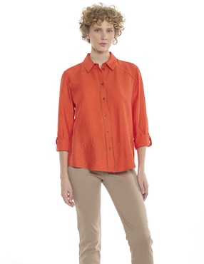 Blusa camisera Foley's manga larga para mujer