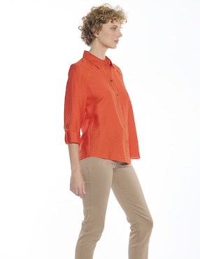 Blusa camisera Foley's manga larga para mujer