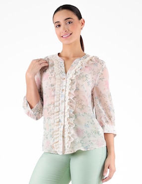 Blusa camisera Trinity manga 3/4 para mujer