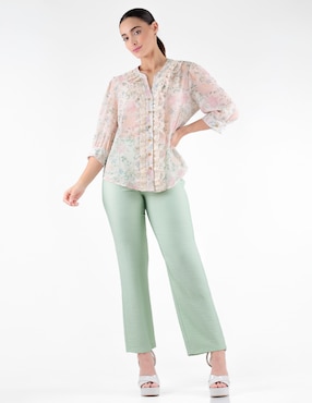 Blusa camisera Trinity manga 3/4 para mujer
