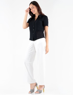 Blusa camisera Trinity manga corta para mujer