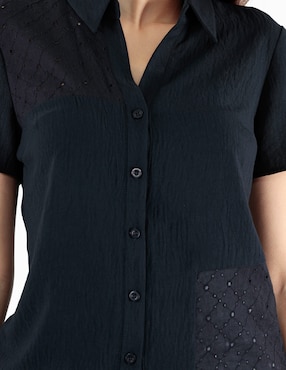 Blusa camisera Trinity manga corta para mujer