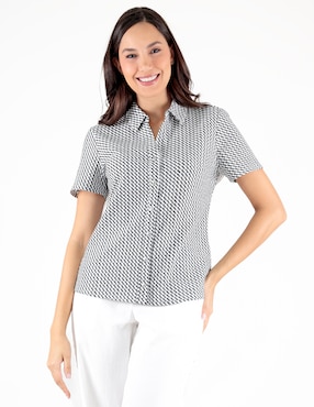 Blusa camisera Trinity manga corta para mujer