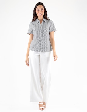 Blusa camisera Trinity manga corta para mujer