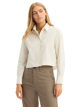 Blusa camisera Dockers manga larga para mujer