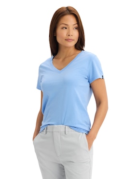 Playera manga corta Dockers cuello V para mujer