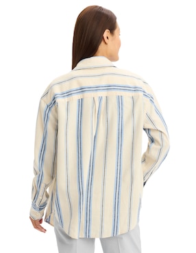 Blusa camisera Dockers manga larga para mujer