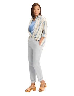 Blusa camisera Dockers manga larga para mujer