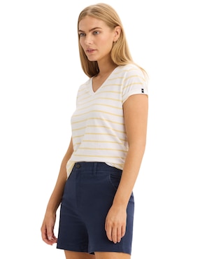 Playera manga corta Dockers cuello V para mujer