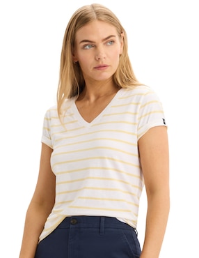 Playera manga corta Dockers cuello V para mujer