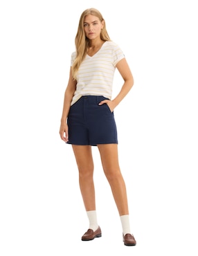Playera manga corta Dockers cuello V para mujer