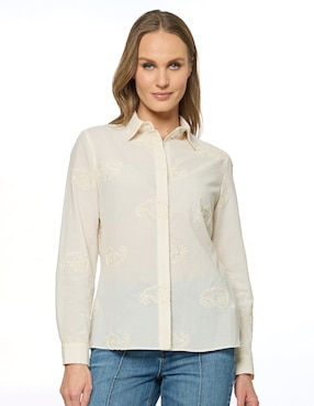 Blusa camisera Foley's manga larga para mujer