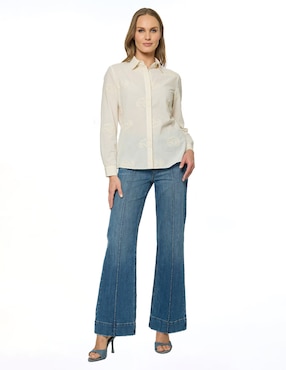 Blusa camisera Foley's manga larga para mujer