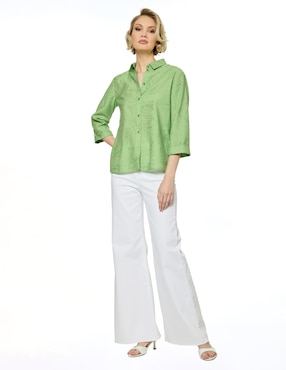 Blusa camisera Foley's manga 3/4 para mujer