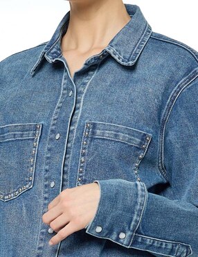 Blusa camisera Foley's manga larga para mujer