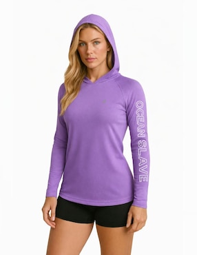 Playera manga larga Ocean Slave Sailing Fit cuello redondo para mujer