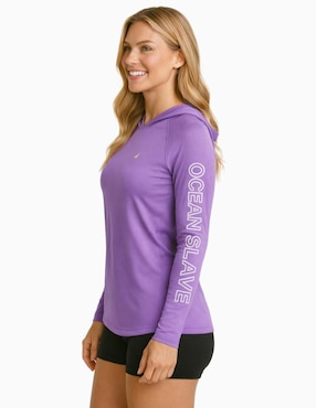 Playera manga larga Ocean Slave Sailing Fit cuello redondo para mujer