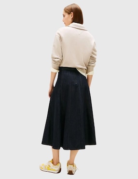 Falda midi Tommy Hilfiger cintura alta