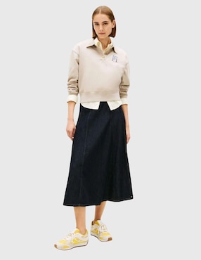 Falda midi Tommy Hilfiger cintura alta