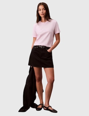 Playera manga corta Calvin Klein cuello redondo para mujer