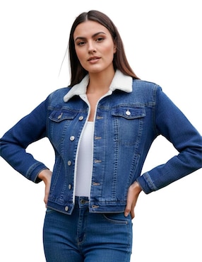 Chamarra denim Pixel Fashion de mezclilla para mujer