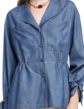 Blusa camisera Shyla manga larga para mujer