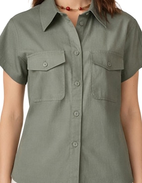 Blusa camisera Shyla manga corta para mujer
