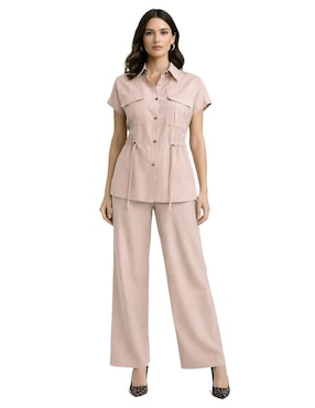 Blusa camisera Shyla manga corta para mujer