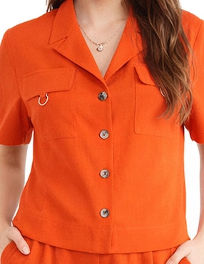 Blusa camisera Shyla manga corta para mujer