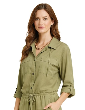 Blusa camisera Shyla manga larga para mujer