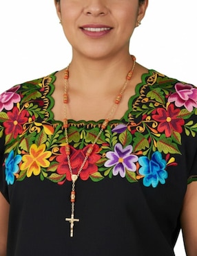 Vestido a la rodilla de fiesta Teya Artesanal escote cuadrado