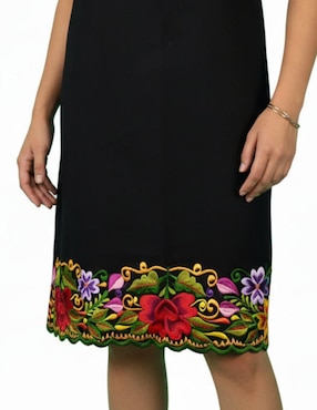 Vestido a la rodilla de fiesta Teya Artesanal escote cuadrado