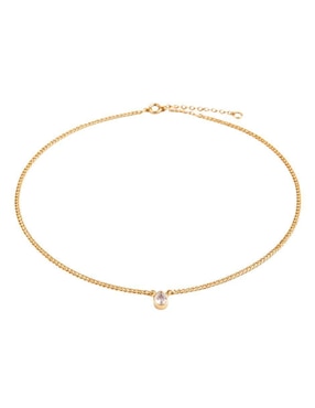 Collar de gota Yoiko Lumina con acabado baño de oro 18 K