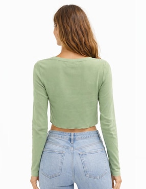 Playera manga larga Too Good cuello redondo para mujer