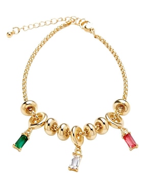Pulsera Yoiko con zirconia 18 K Triade acabado baño de oro