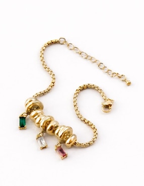 Pulsera Yoiko con zirconia 18 K Triade acabado baño de oro