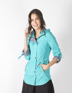 Gabardina Impermeable Con Capucha Shyla Para Mujer