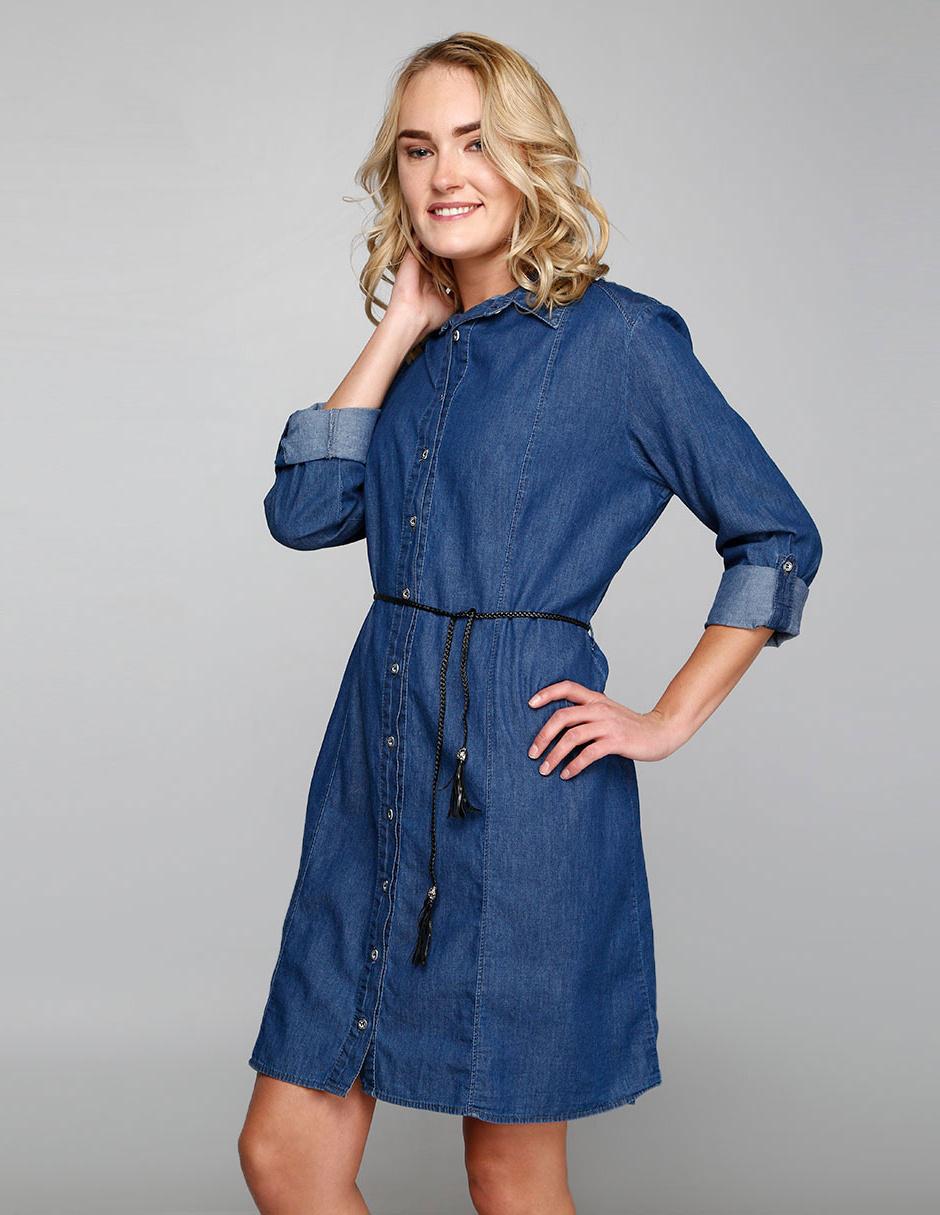 Vestido LIEB Basics azul denim casual Vestido LIEB Basics azul denim casual