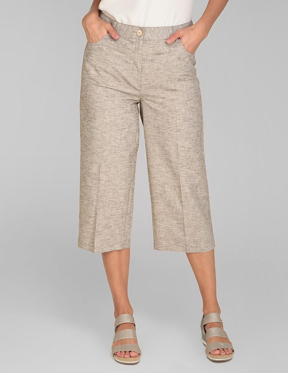 Pantalón capri Evan Azzari khaki jaspeado en Liverpool