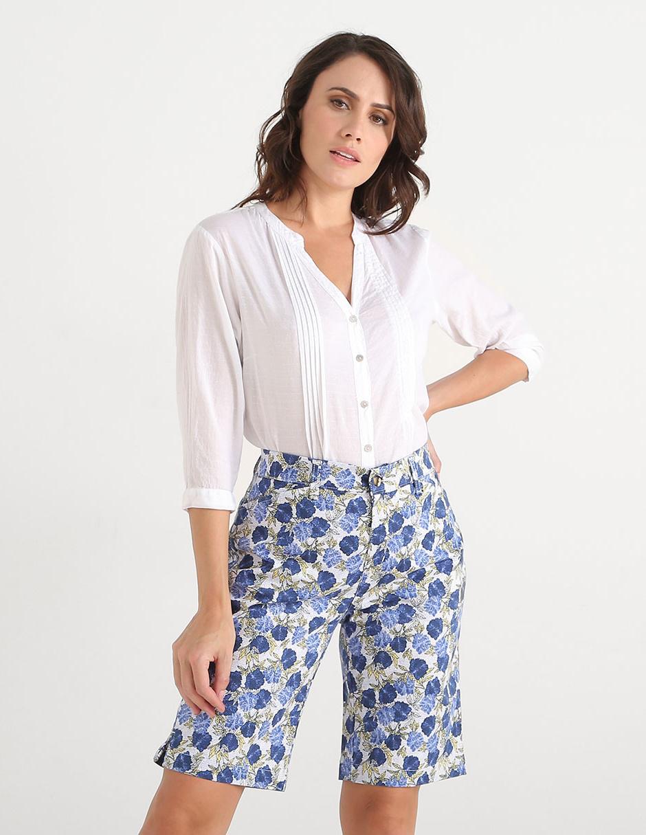 Bermuda LIEB Basics blanca con diseño floral en Liverpool