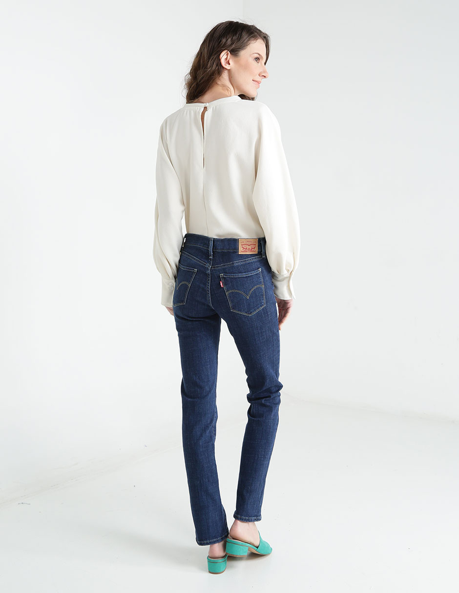 Jeans straight 314 corte cintura para mujer 2