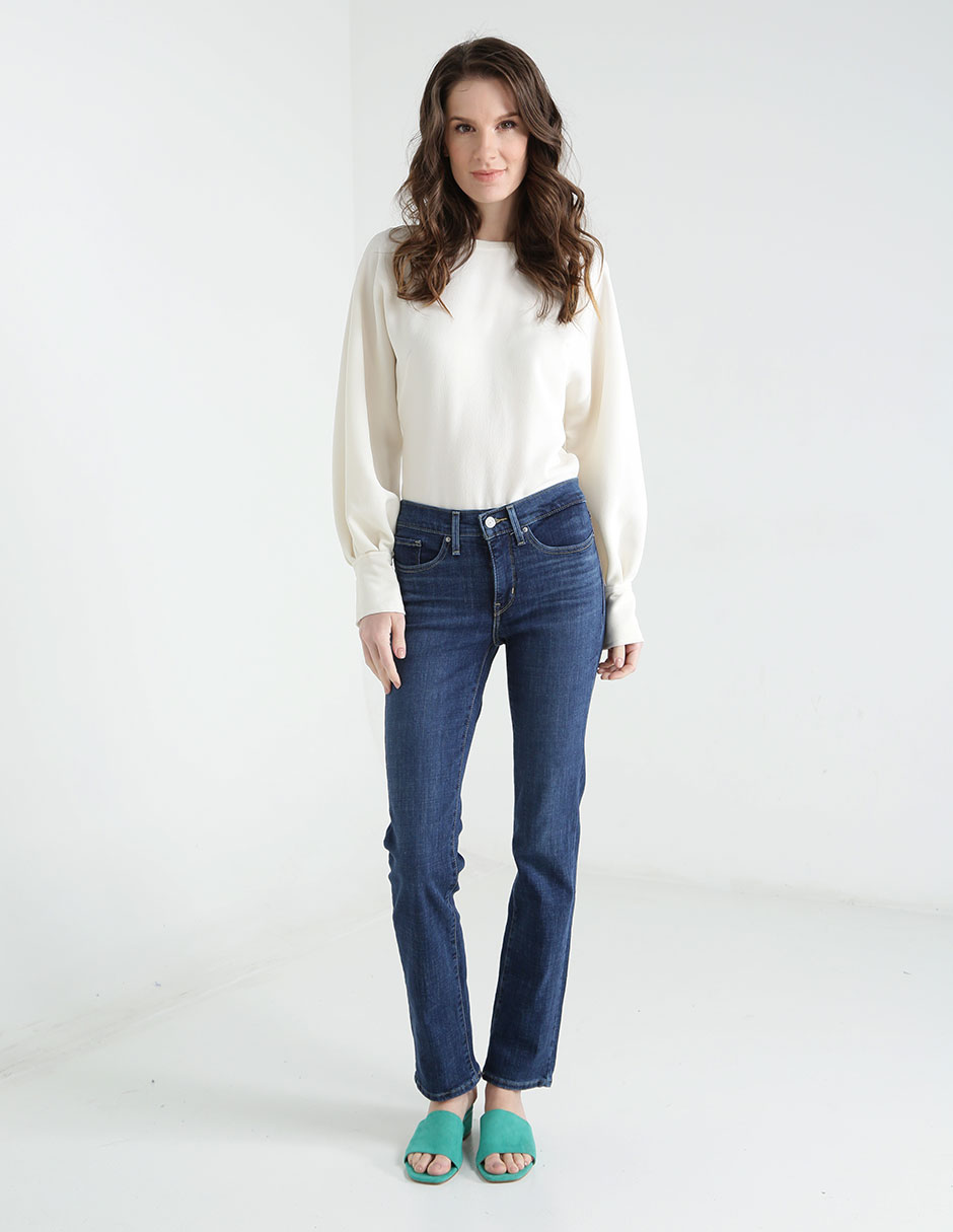Jeans straight 314 corte cintura para mujer 3
